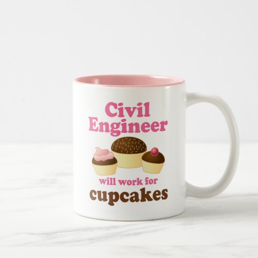Funny Civil Engineer Tweekleurige Koffiemok (Rechts)