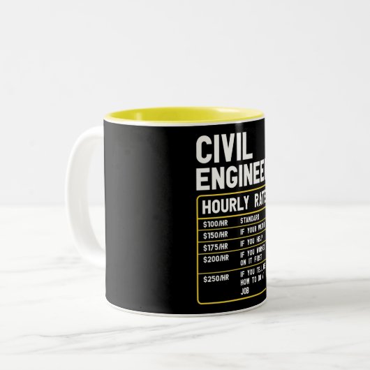 Funny Civil Engineer Two-Tone Coffee Mok (Voorkant links)