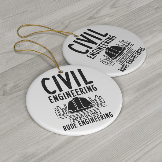 Funny Civil Engineering Gag Engineer Afstuderen Keramisch Ornament
