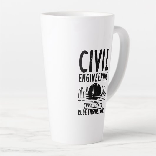 Funny Civil Engineering Gag Engineer Afstuderen Latte Mok (Rechterhoek)