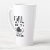 Funny Civil Engineering Gag Engineer Afstuderen Latte Mok (Linkerhoek)