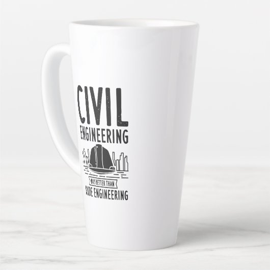 Funny Civil Engineering Gag Engineer Afstuderen Latte Mok (Linkerhoek)