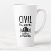 Funny Civil Engineering Gag Engineer Afstuderen Latte Mok (Rechts)