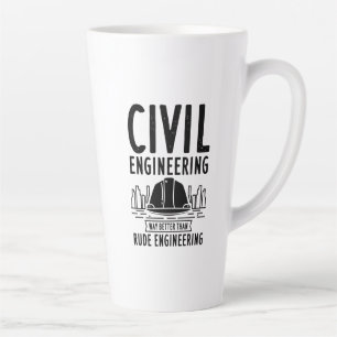 Funny Civil Engineering Gag Engineer Afstuderen Latte Mok