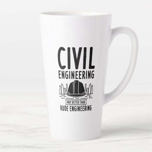 Funny Civil Engineering Gag Engineer Afstuderen Latte Mok (Rechts)