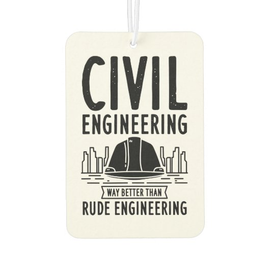 Funny Civil Engineering Gag Engineer Afstuderen Luchtverfrisser (Achterkant)
