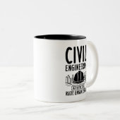 Funny Civil Engineering Gag Engineer Afstuderen Tweekleurige Koffiemok (Voorkant rechts)