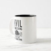 Funny Civil Engineering Gag Engineer Afstuderen Tweekleurige Koffiemok (Voorkant links)