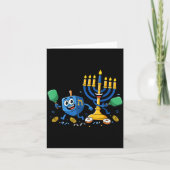Funny Ckleball Dreidel Menorah Hanukkah Kids Women Kaart (Voorkant)