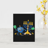 Funny Ckleball Dreidel Menorah Hanukkah Kids Women Kaart (Gele Bloem)
