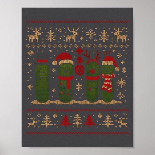 Funny Ckles Christmas Lights Santa Hat Xmas Ugly S Poster (Voorkant)