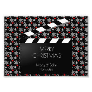 Funny Clapperboard Filmmaking Black White Foto Afdruk