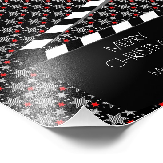 Funny Clapperboard Filmmaking Black White Foto Afdruk (Hoek)