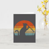 Funny Clarinet Cat Clarinet Player Musician Retro  Kaart (Gele Bloem)