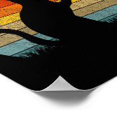 Funny Clarinet Cat Clarinet Player Musician Retro  Poster (Hoek)