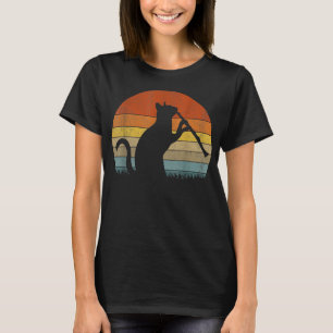 Funny Clarinet Cat Clarinet Player Musician Retro T-shirt