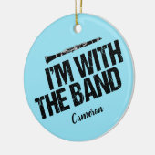 Funny Clarinet Player Blue Custom Kerstmis Keramisch Ornament (Links)