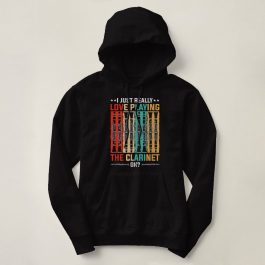 Funny Clarinet Player Clarinetist Instrument Clari Hoodie (Design voorkant)
