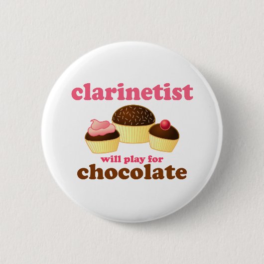 Funny Clarinet Ronde Button 5,7 Cm (Voorkant)