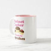 Funny Clarinet Teacher Tweekleurige Koffiemok (Voorkant links)