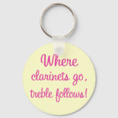 Funny Clarinet Treble Gift Sleutelhanger (Voorkant)