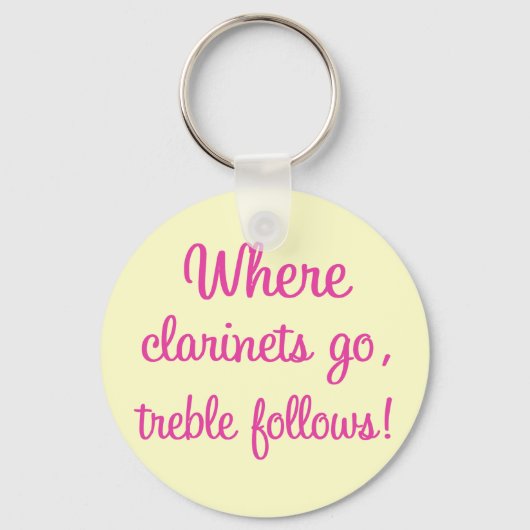 Funny Clarinet Treble Gift Sleutelhanger (Voorkant)
