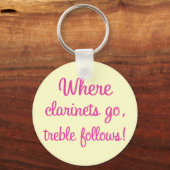 Funny Clarinet Treble Gift Sleutelhanger (Voorkant)