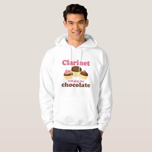 Funny Clarinet zal werken aan chocolade Hoodie (Voorkant volledig)
