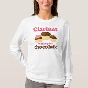 Funny Clarinet zal werken aan chocolade T-shirt