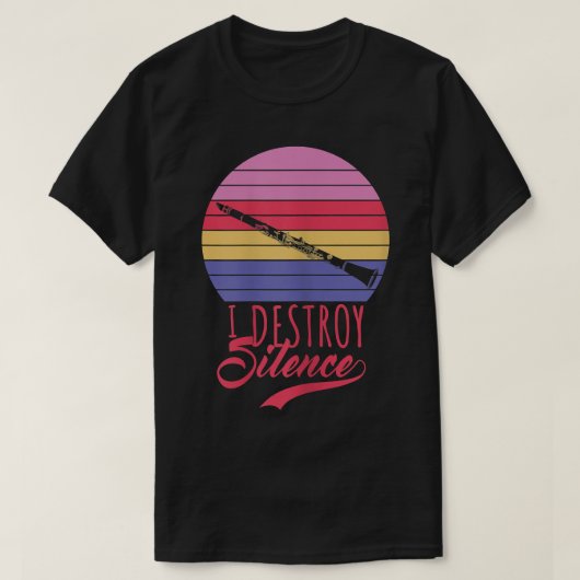 Funny Clarinetist Marching Band I Destroy Silence T-shirt (Design voorkant)