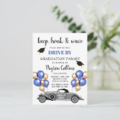 Funny Class of 2023 DRIVE BY Graduation Party Briefkaart (Staand voorkant)