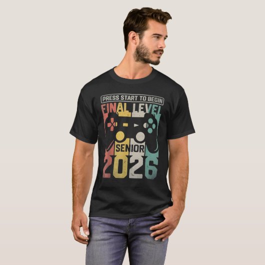 Funny Class Of 2026 Gamer Senior 2026 Designs T-shirt (Voorkant volledig)