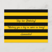 Funny Classic Bumble Bee Stripes Striped Pattern Feestdagenkaart (Voorkant)