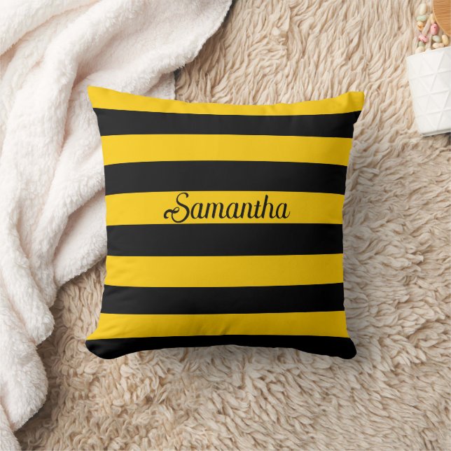 Funny Classic Bumble Bee Stripes Striped Pattern Kussen (Deken)