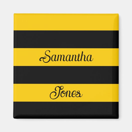 Funny Classic Bumble Bee Stripes Striped Pattern Magneet (Voorkant)