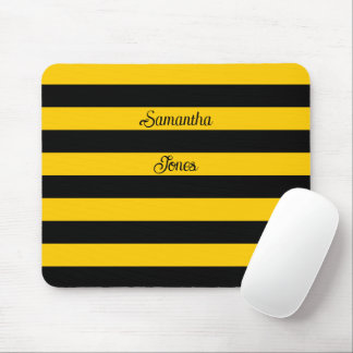 Funny Classic Bumble Bee Stripes Striped Pattern Muismat