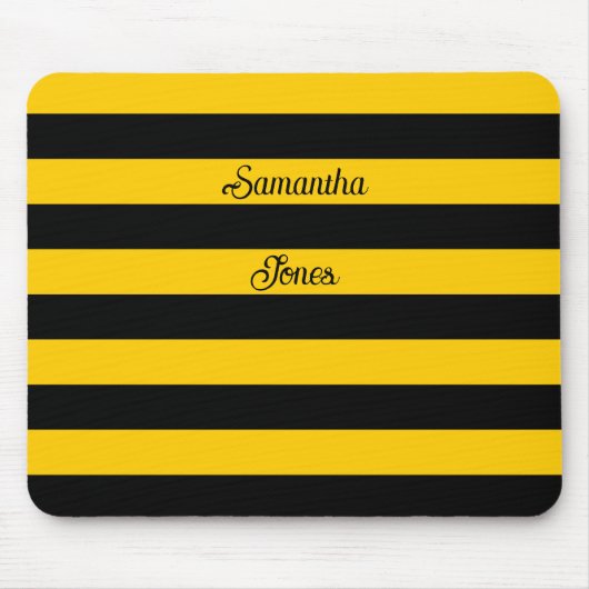 Funny Classic Bumble Bee Stripes Striped Pattern Muismat (Voorkant)