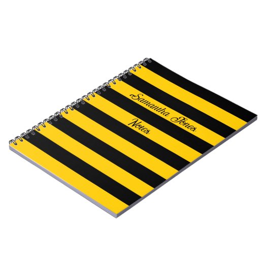 Funny Classic Bumble Bee Stripes Striped Pattern Notitieboek (Linkerzijde)