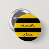 Funny Classic Bumble Bee Stripes Striped Pattern Ronde Button 5,7 Cm (Voorkant /achterkant)