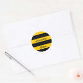 Funny Classic Bumble Bee Stripes Striped Pattern Ronde Sticker (Envelop)