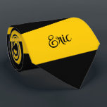 Funny Classic Bumble Bee Stripes Striped Pattern Stropdas<br><div class="desc">Een schattig klassiek patroon met brede strepen met op hommels geïnspireerde zwarte en gele strepen. Personaliseer het eenvoudig naar jouw tekst of naam! - ontworpen met ❤ door Zaubershirts -</div>