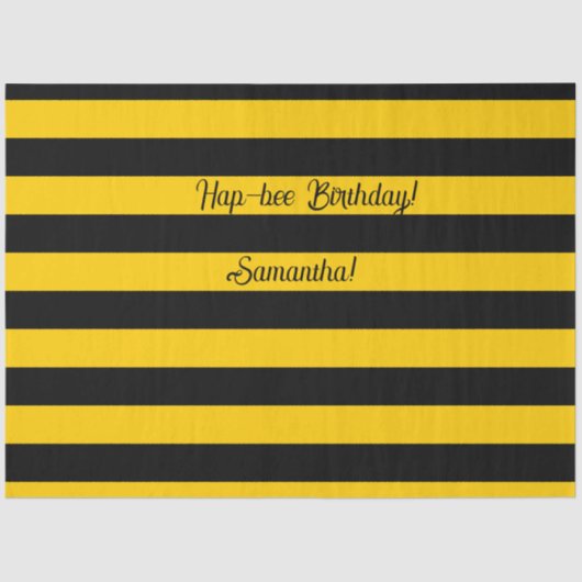 Funny Classic Bumble Bee Stripes Striped Pattern Tissuepapier (Voorkant)