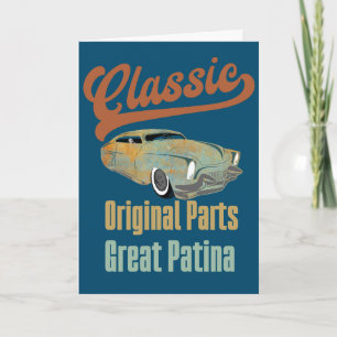 Funny Classic Car Birthday Design for Car Lovers Kaart