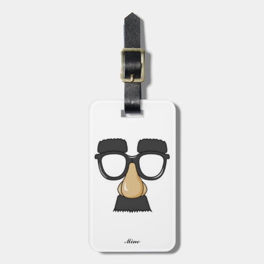 Funny Classic Comedy Humor Mustache Glasses Joke Bagagelabel (Voorkant verticaal)
