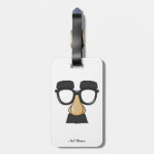 Funny Classic Comedy Humor Mustache Glasses Joke Bagagelabel (Achterkant verticaal)