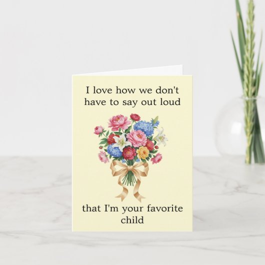 Funny Classic Floral Bouquet Custom Mother's Day  Kaart (Voorkant)