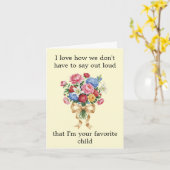 Funny Classic Floral Bouquet Custom Mother's Day  Kaart (Gele Bloem)