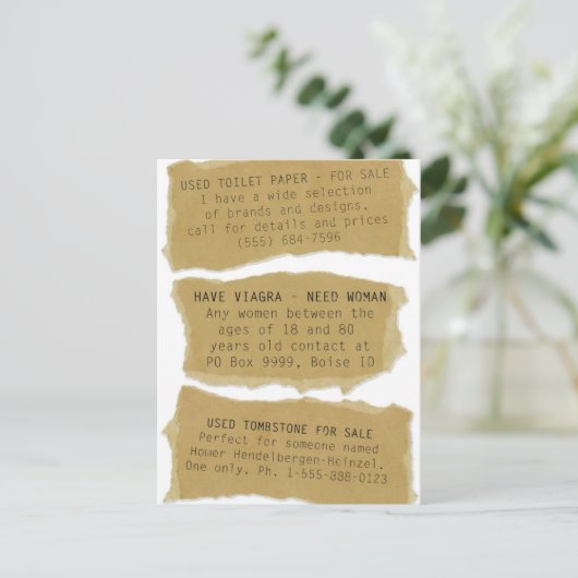 Funny Classifieds 8 pk. Briefkaarten (Staand voorkant)
