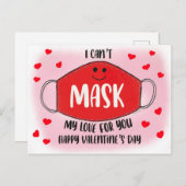 Funny Classroom Valentijns Mask Social Distance Briefkaart (Voorkant / Achterkant)