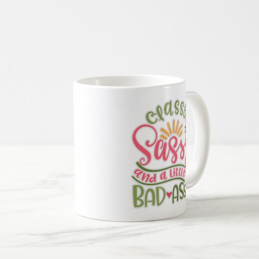 Funny Classy Sassy en een beetje slechte Assy Sass Koffiemok (Voorkant rechts)